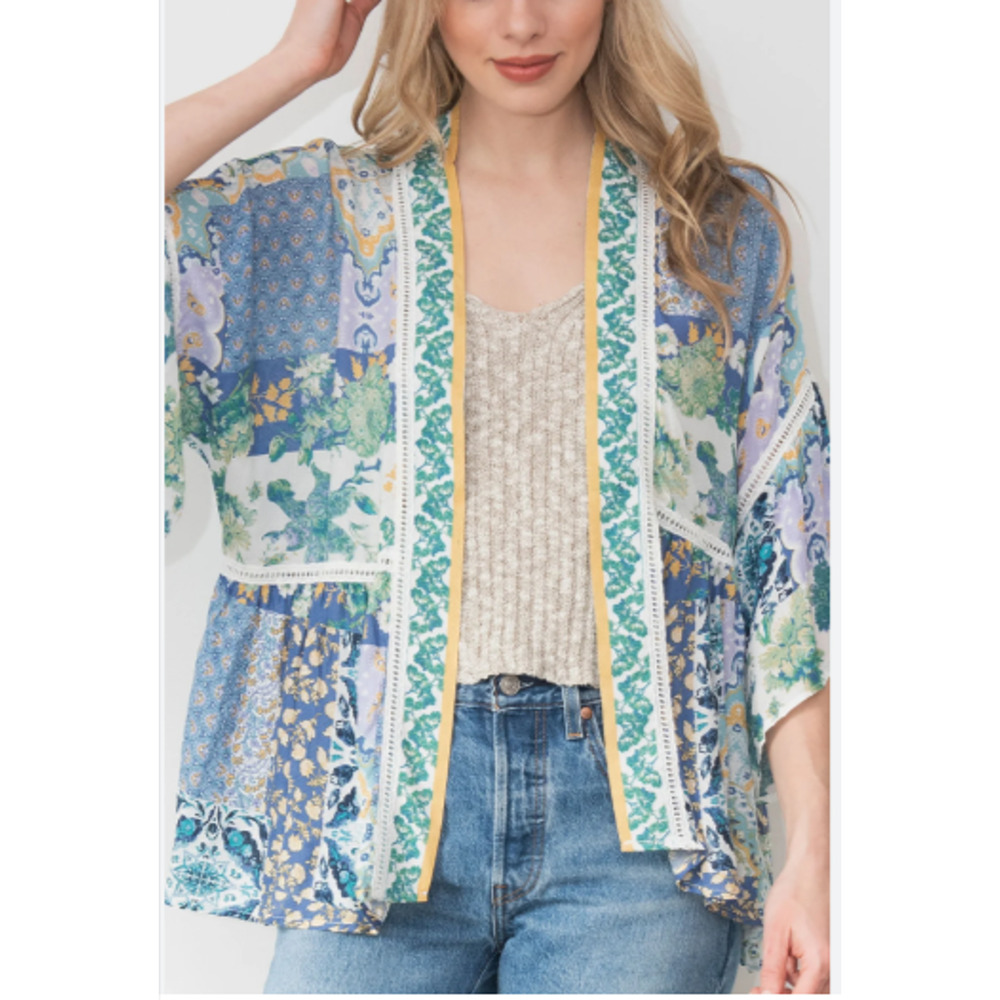 ALTAR'D STATE Women's Print Open Front Kimono Size M 6-10